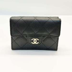 CHANEL Black Caviar Leather Wallet